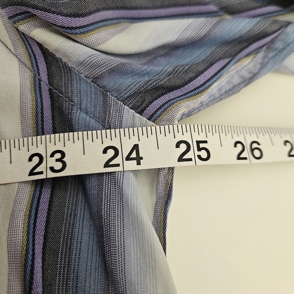 Tommy Bahama Mens Striped Long Sleeve Casual Shirt Blue Purple Tan XL - Picture 4 of 10